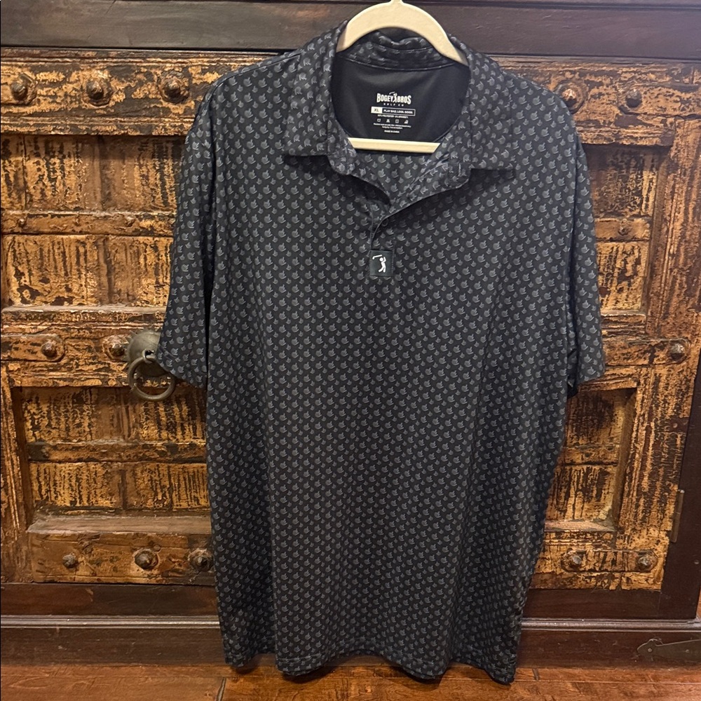 Bogey Bros Black Patterned Polo Shirt